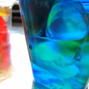 drunken blue curacao gummy bear shots